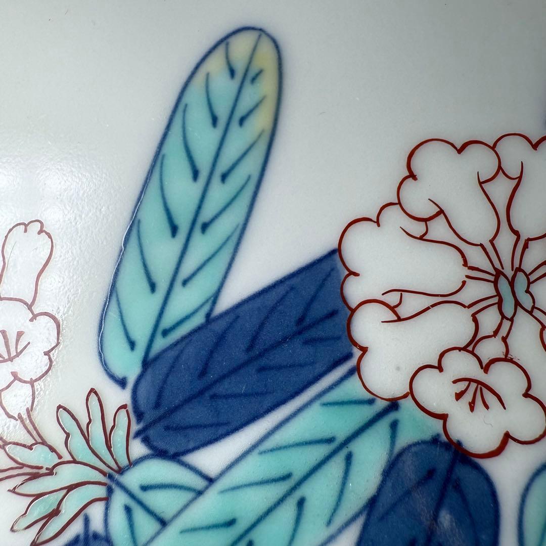 十二代　今泉今右衛門　錦石楠花画　果物皿　五枚　共箱　直径16.3cm