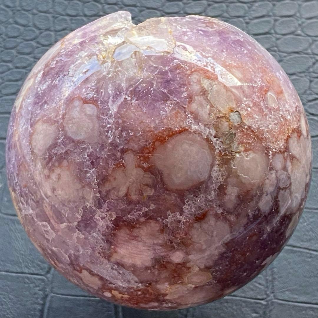 美しいパープルピンク❣️\"ピンクアメジスト&桜めのう\"の大玉73.5mmスフィア❣️