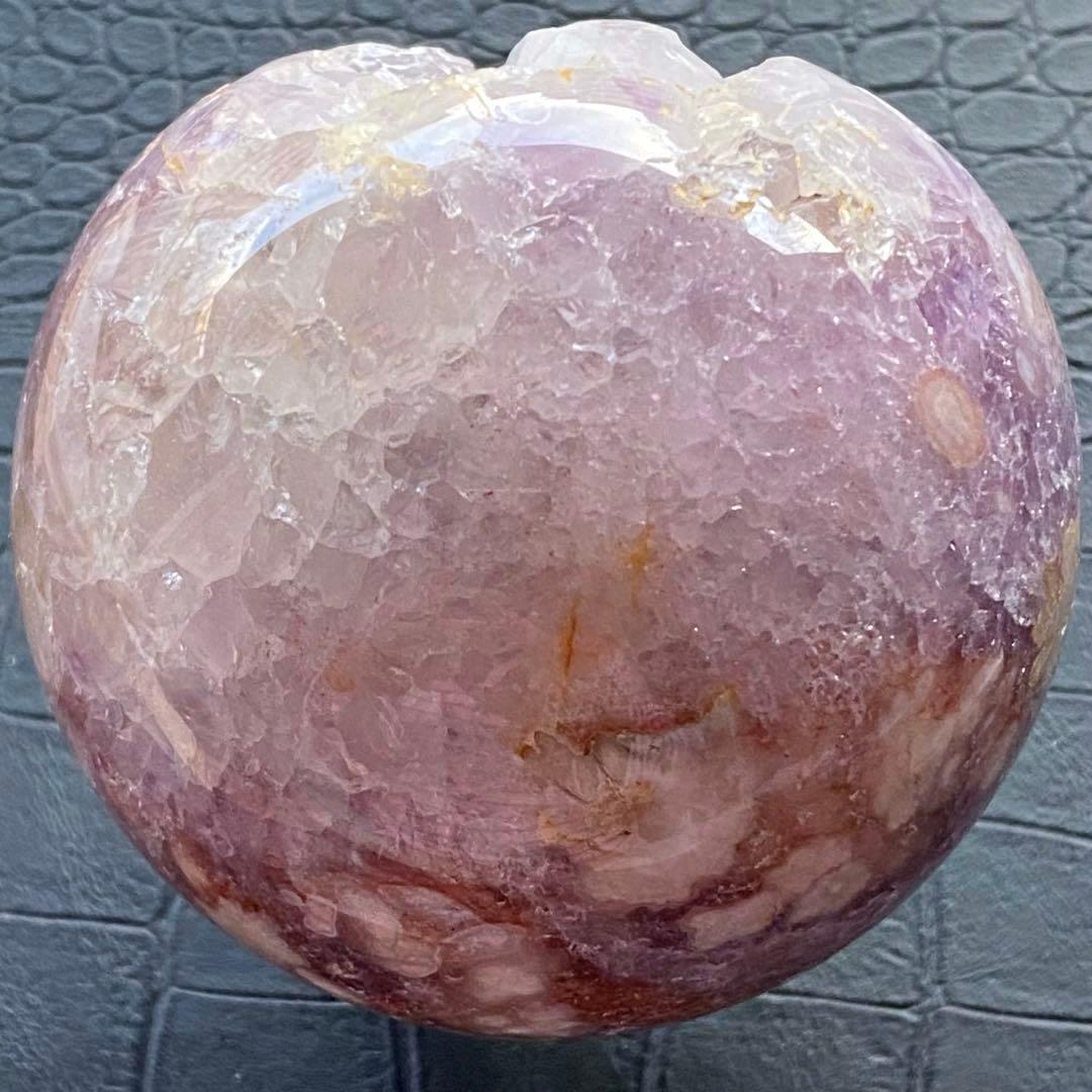 美しいパープルピンク❣️\"ピンクアメジスト&桜めのう\"の大玉73.5mmスフィア❣️