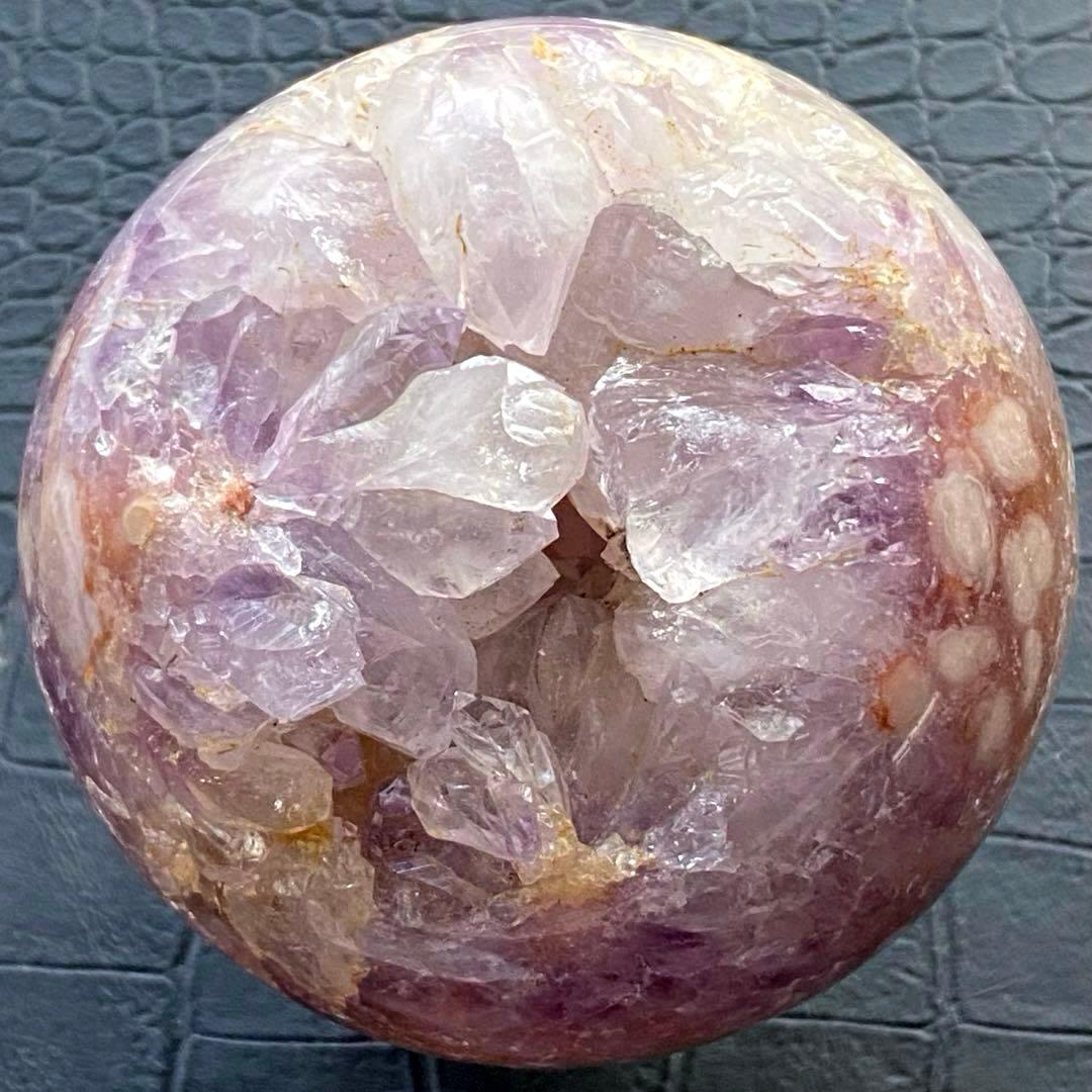 美しいパープルピンク❣️\"ピンクアメジスト&桜めのう\"の大玉73.5mmスフィア❣️