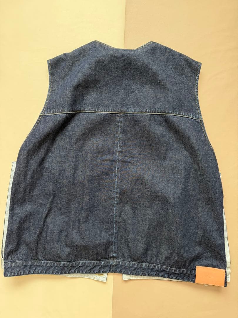 ジャケット・アウター SELVEDGE DENIM COLLARLESS VEST CLESSTE