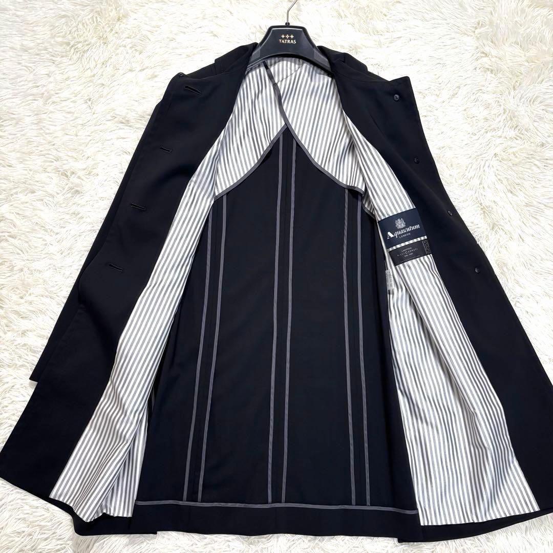 【美品】Aquascutum コート チェルッティ 日本製 ブラック XL