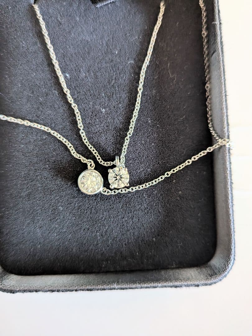 Polo様　極美品ティファニーバイザヤードネックレス0.38ct 鑑定書プラチナ