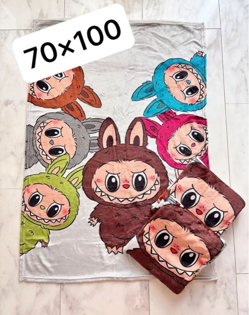 Labubu ラブブ オールスター ブランケット 薄手 膝掛け 車 仕事 昼寝