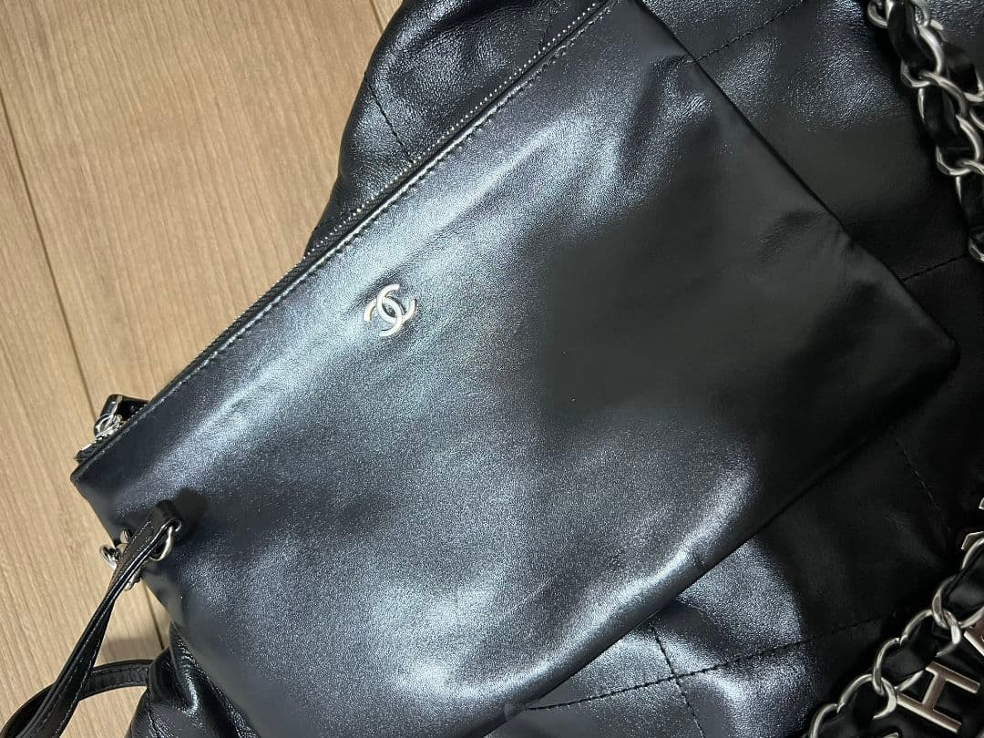 s*り様 CHANEL シャネル22 ショルダーバッグ 美品　ブラック