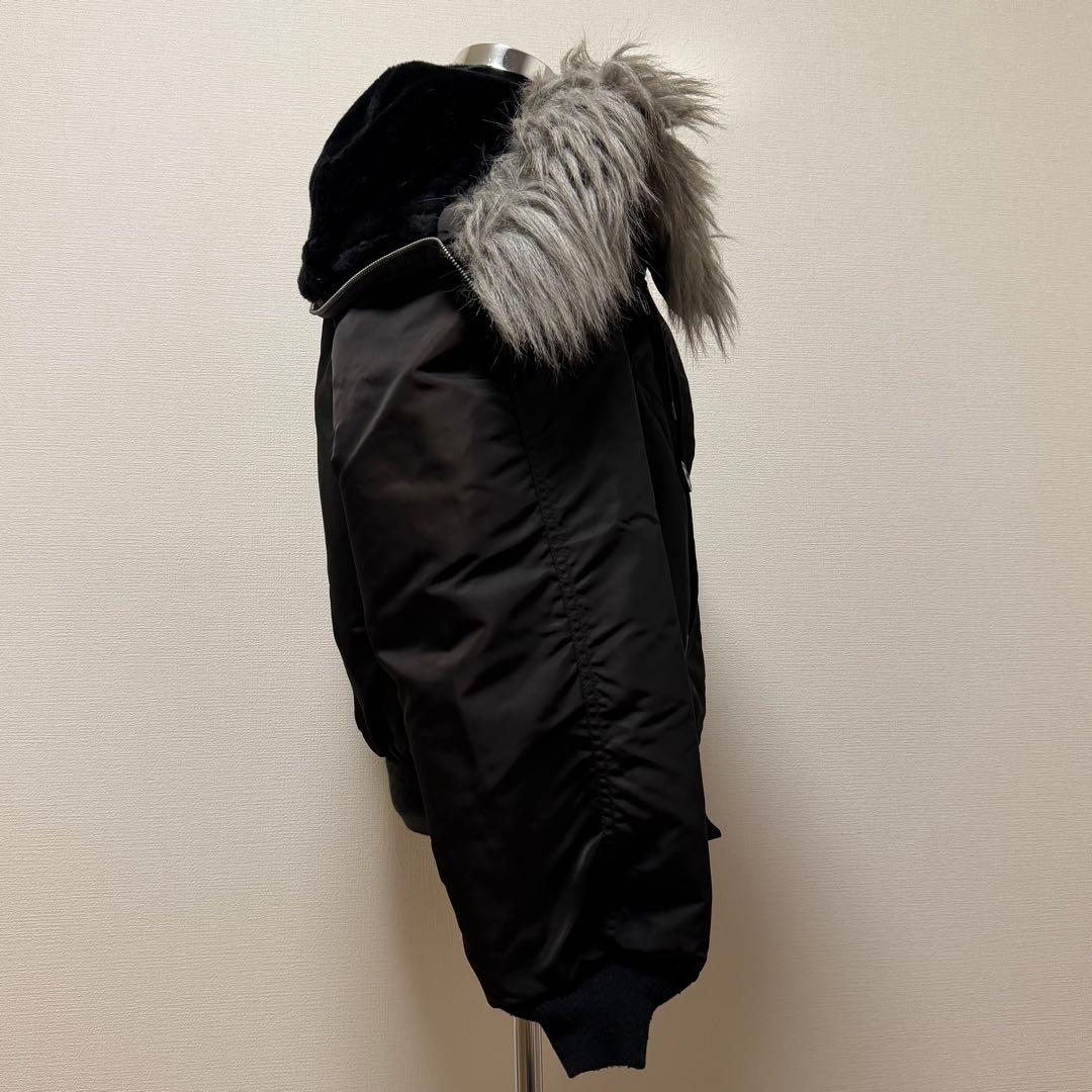 80s〜90s　アルファ　N-2B　USA製　短丈　Y2K　3本線タグ　黒　L