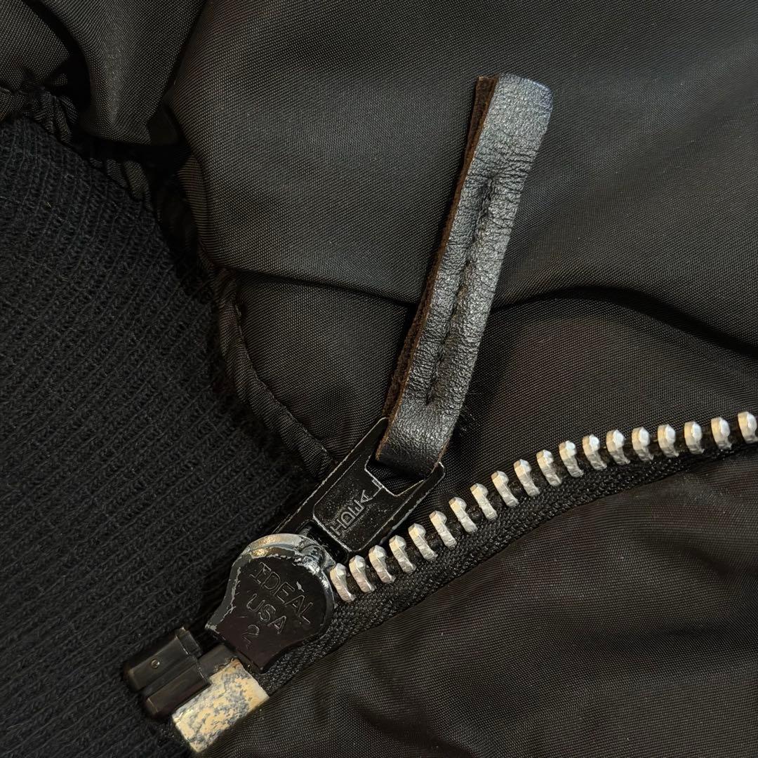 80s〜90s　アルファ　N-2B　USA製　短丈　Y2K　3本線タグ　黒　L