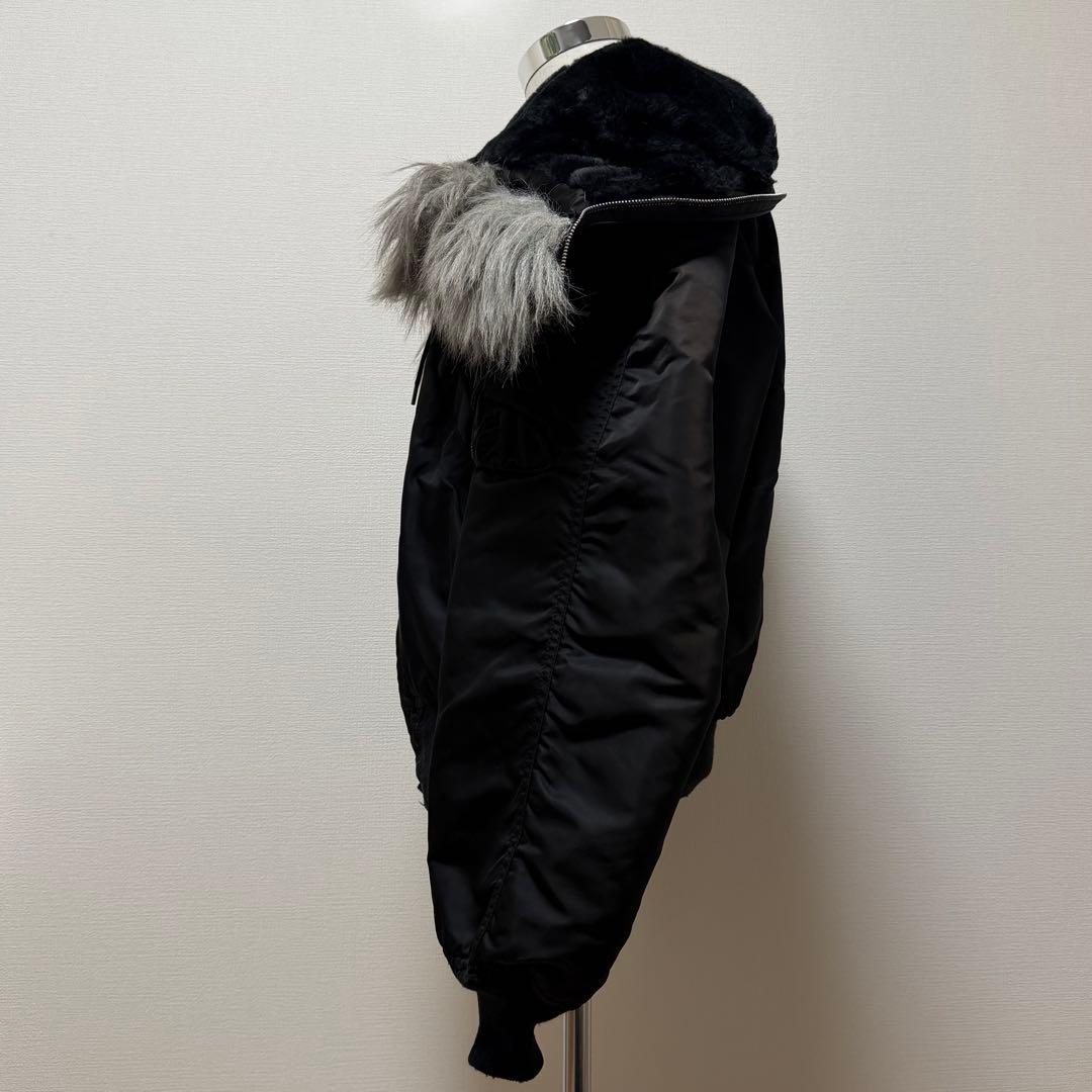 80s〜90s　アルファ　N-2B　USA製　短丈　Y2K　3本線タグ　黒　L