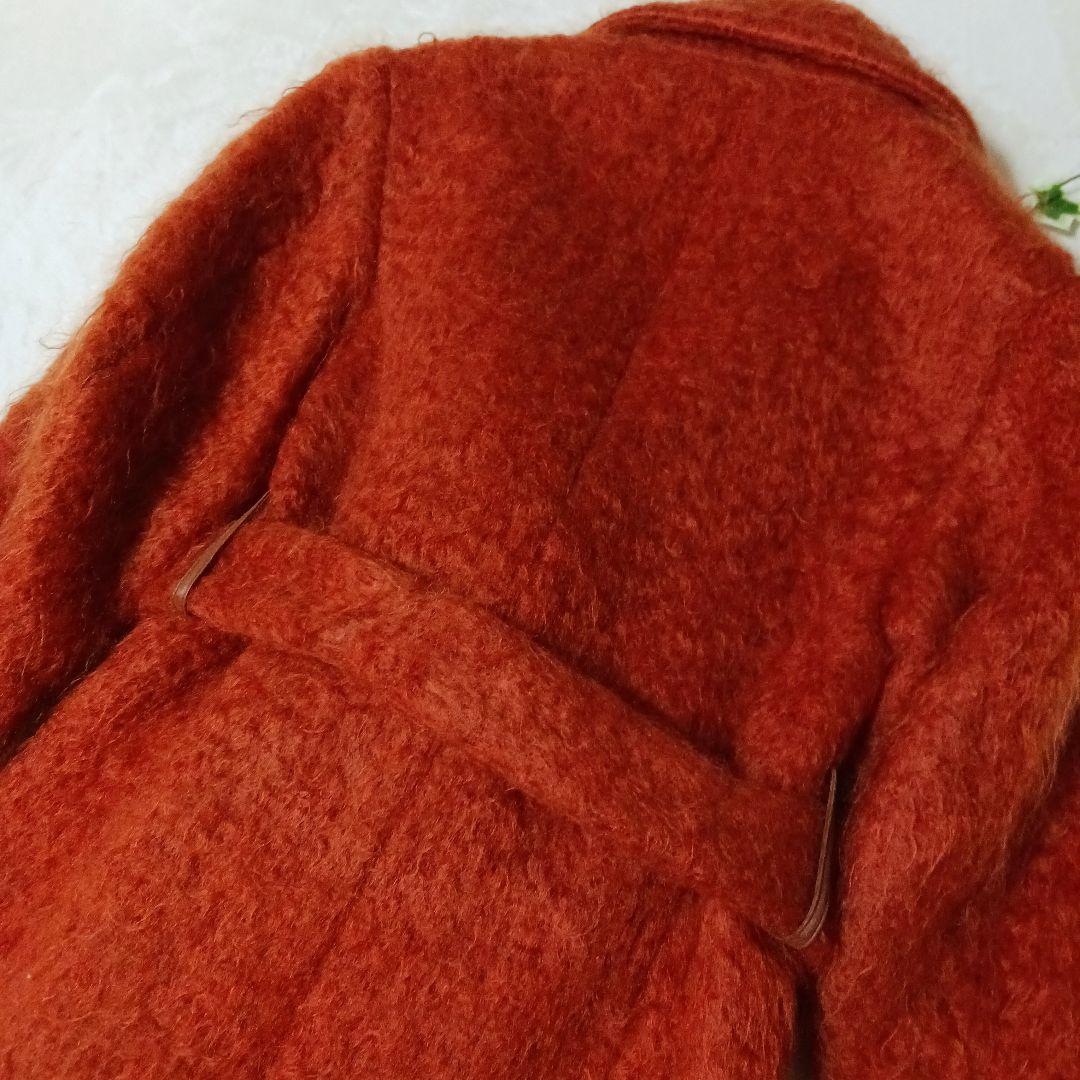 Rito オレンジ ボア モヘアシャギーコクーンコート　リト　ロングコート