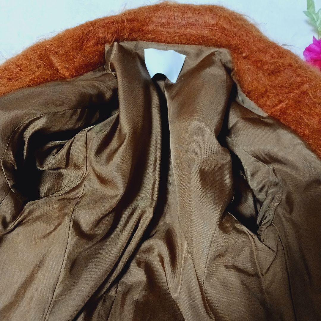 Rito オレンジ ボア モヘアシャギーコクーンコート　リト　ロングコート