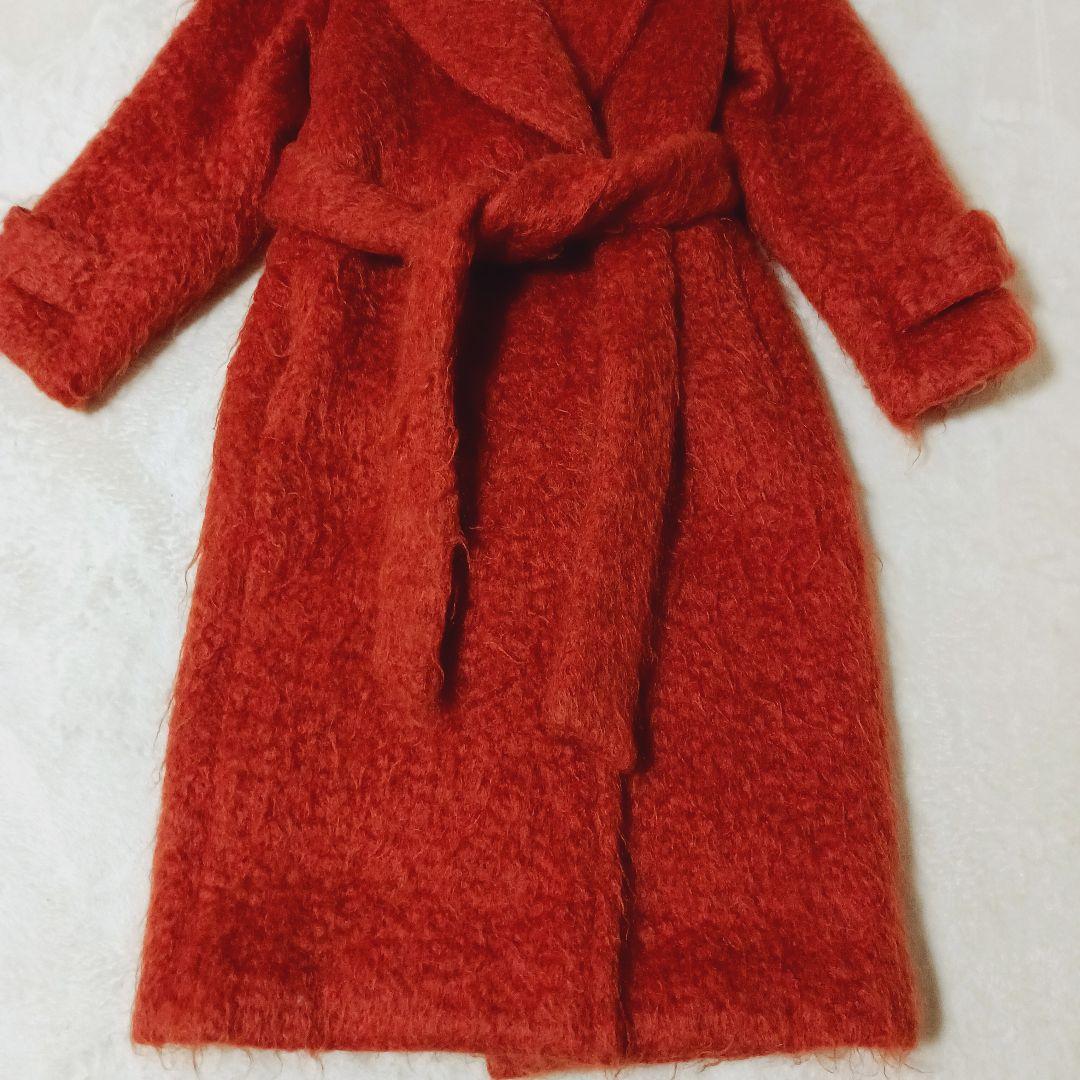 Rito オレンジ ボア モヘアシャギーコクーンコート　リト　ロングコート