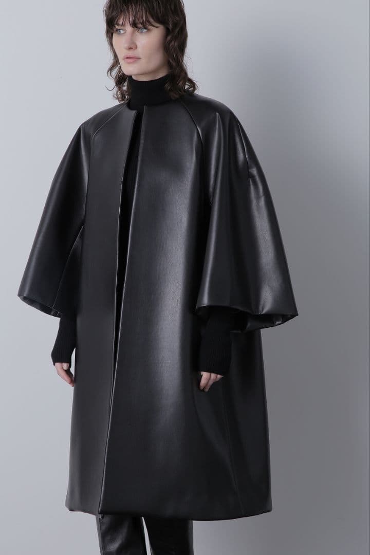 24AW【STUMBLY】ラウンドノーカラーコート