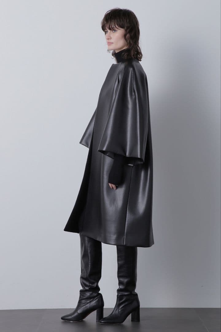 24AW【STUMBLY】ラウンドノーカラーコート