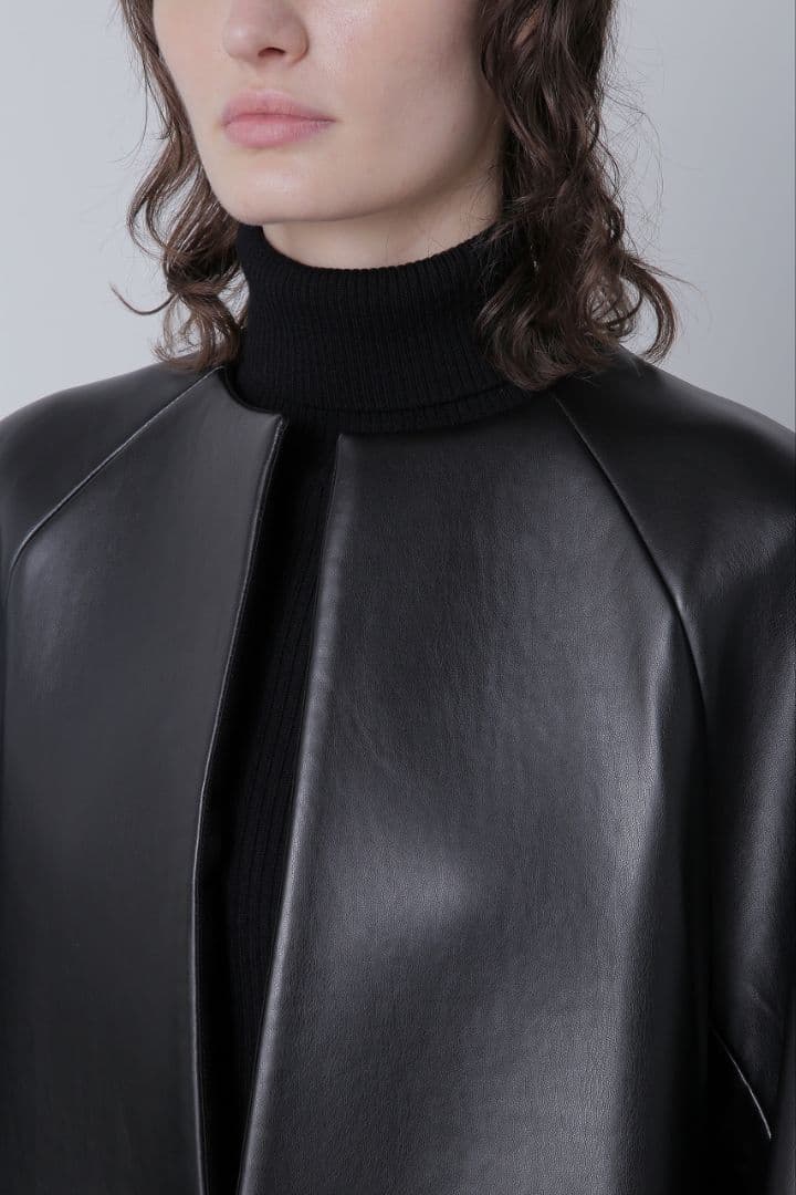 24AW【STUMBLY】ラウンドノーカラーコート