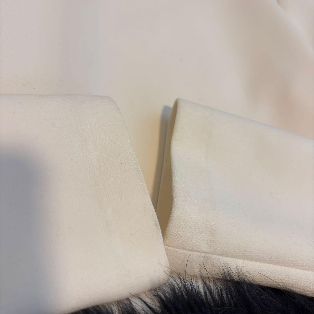 【週末限定価格】YOKO CHAN カットソー ファー　ホワイト 40