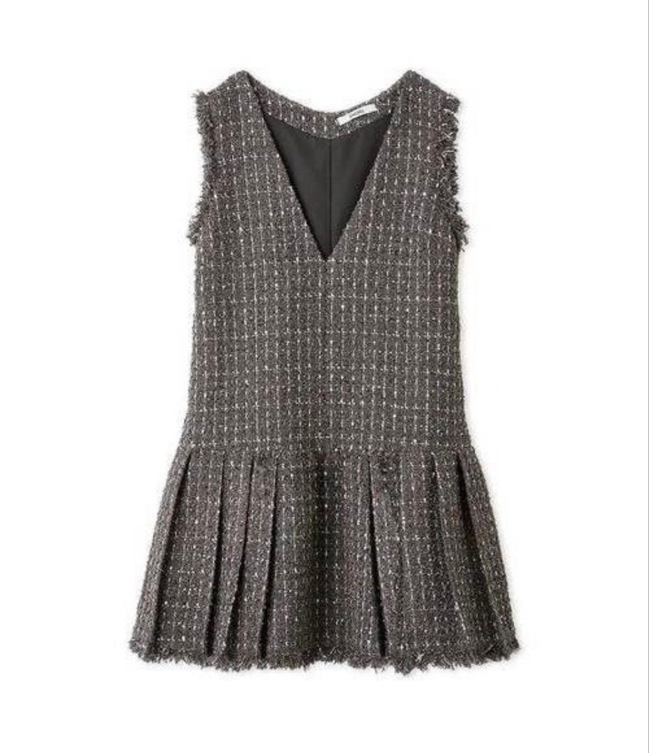 SNIDEL Vネックツイードジャンスカ　スナイデル