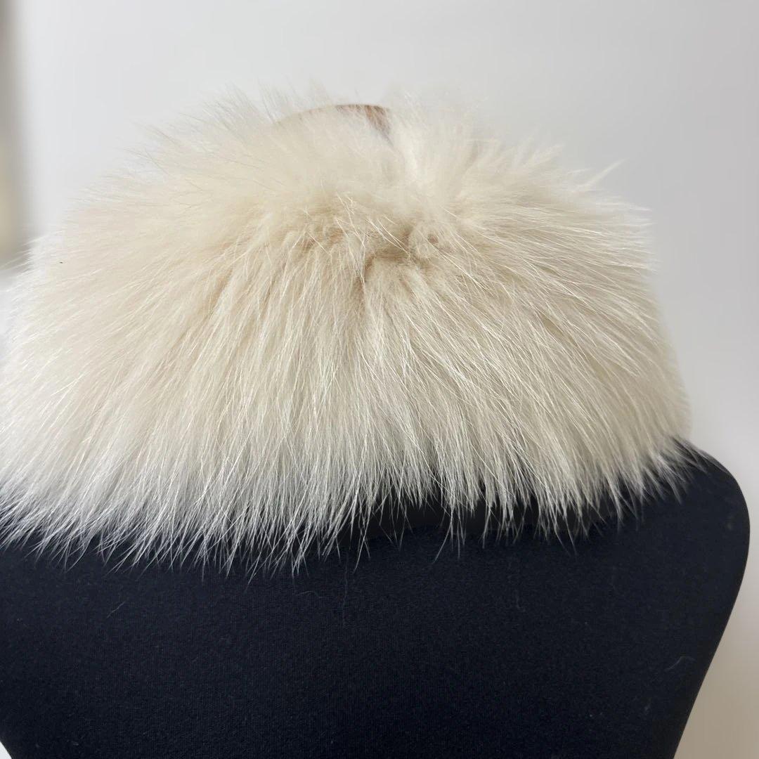 Max Maraマックスマーラ アイボリー ファー マフラー サテンリボン