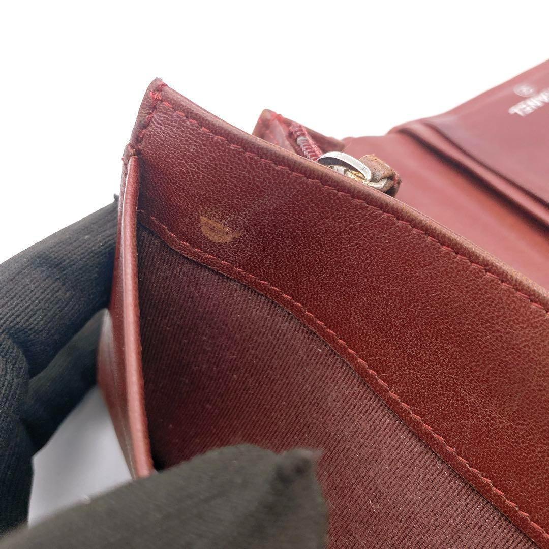 CHANEL シャネル ラムスキン マトラッセ 二つ折り 長財布 ココマーク 黒