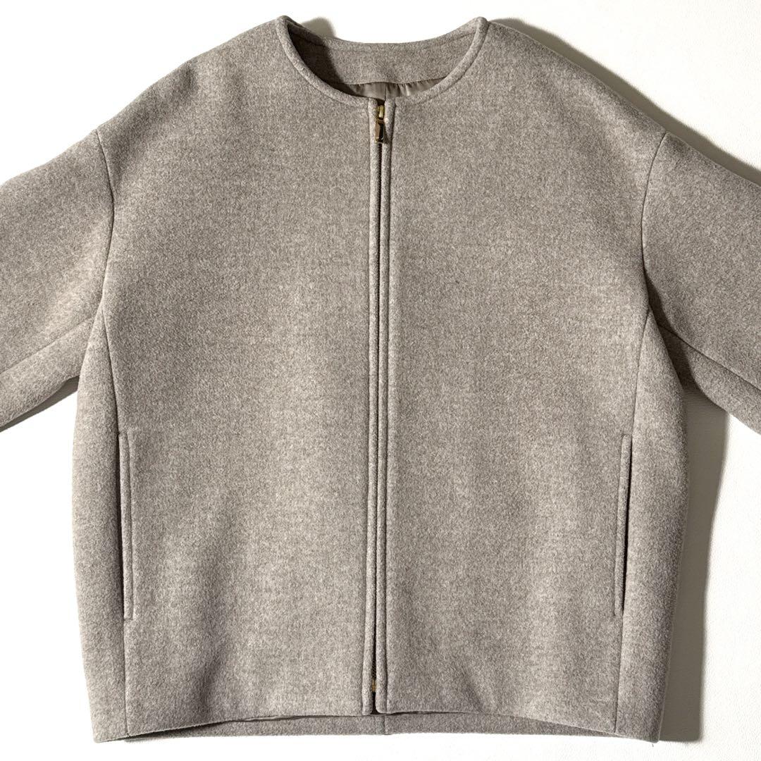 ばず　様ノーブル MTRカラーレスジップショートコート ベージュ 32