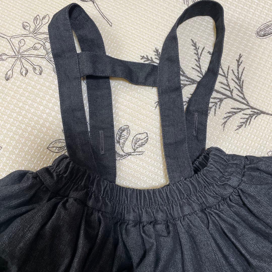 ボトムス wonny ribbon Black denim skirt S