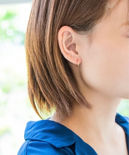 L&Co. エルアンドコー K18 フープ ピアス　1mm幅×10mm