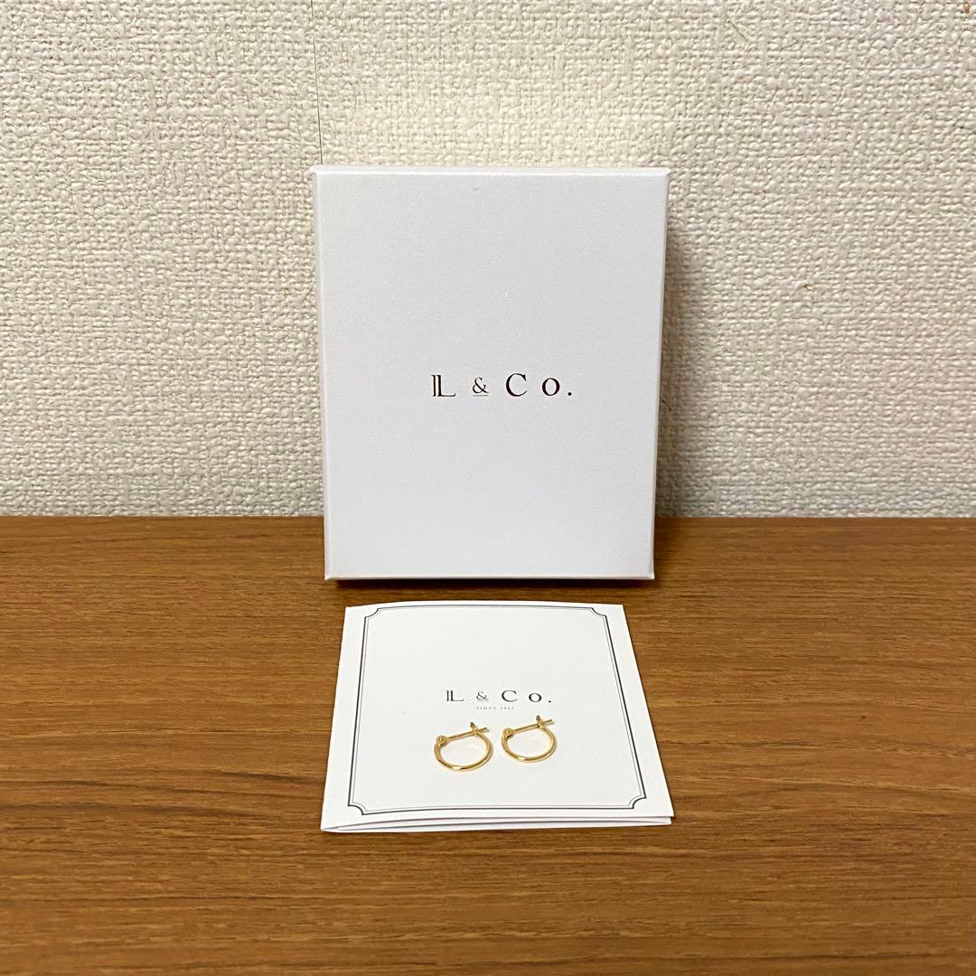 L&Co. エルアンドコー K18 フープ ピアス　1mm幅×10mm