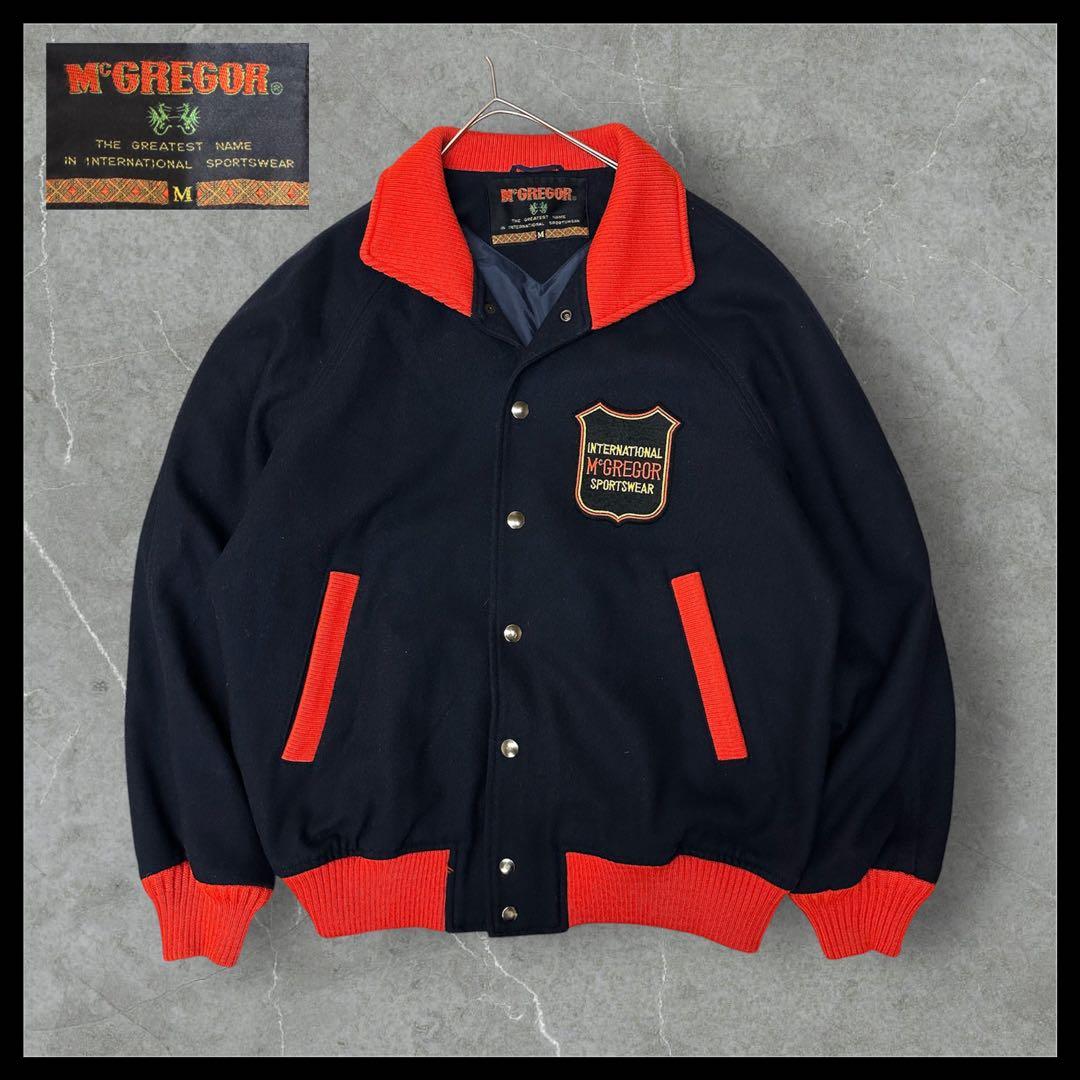 80s McGREGOR マックレガー ウール スタジャン タツノオトシゴ刺繍