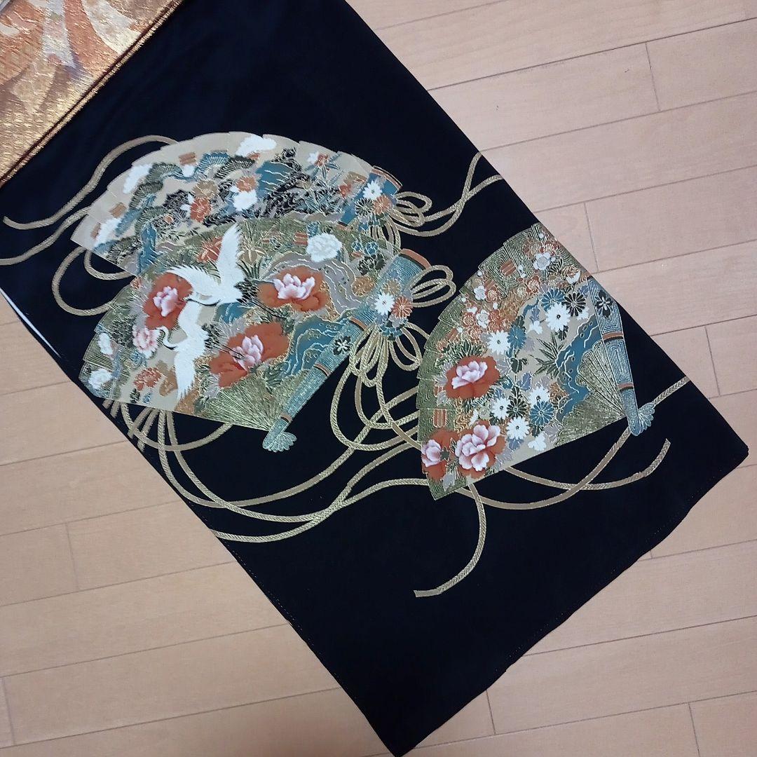 D01M！☆USED美品☆ 結婚式 金彩 豪華 黒留袖6点セット