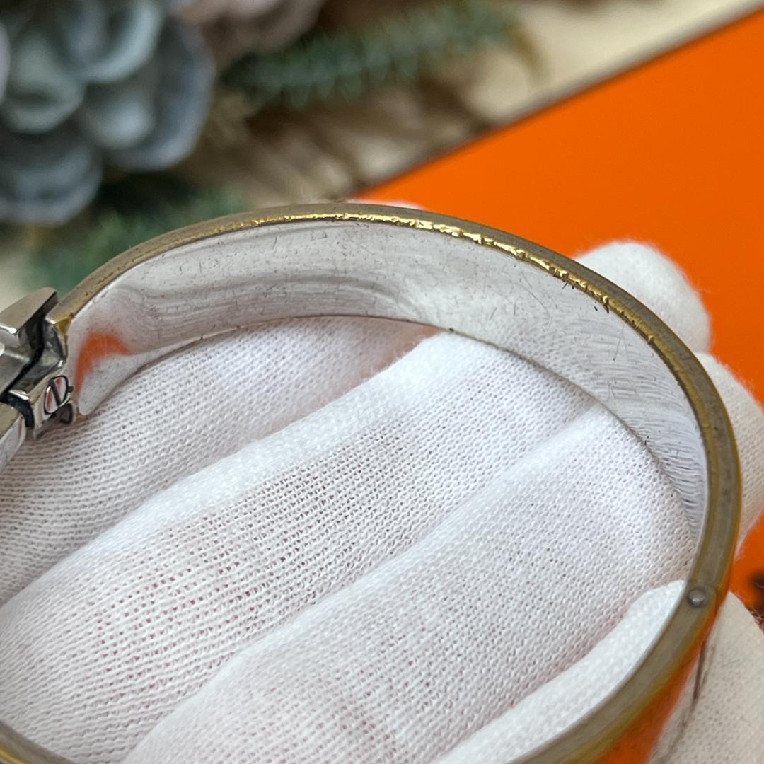HERMES エルメス クリックH ピンク シルバー PM バングル