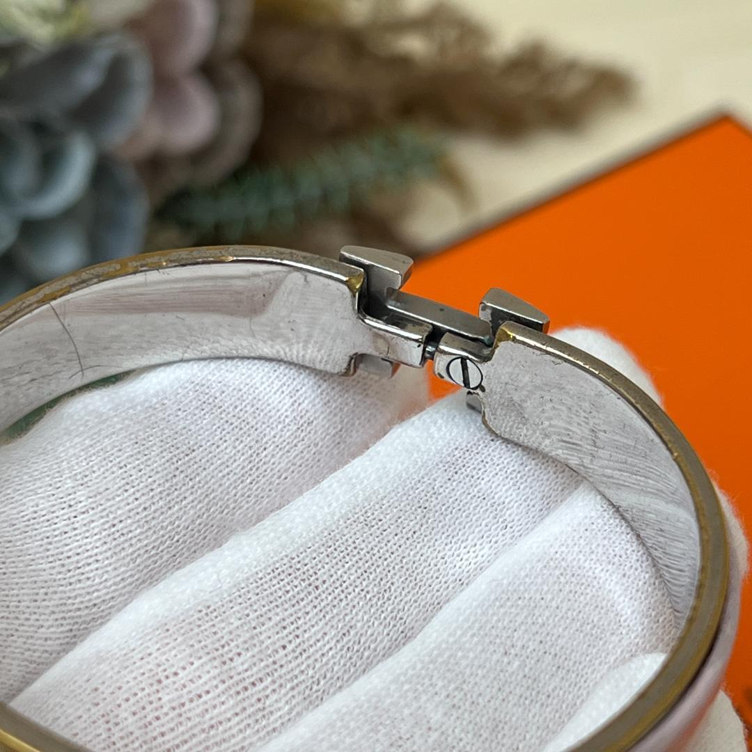 HERMES エルメス クリックH ピンク シルバー PM バングル