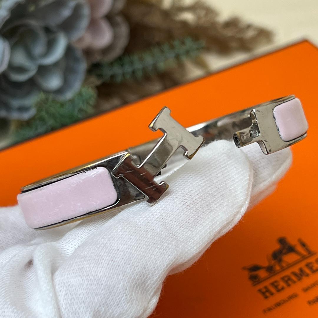 HERMES エルメス クリックH ピンク シルバー PM バングル