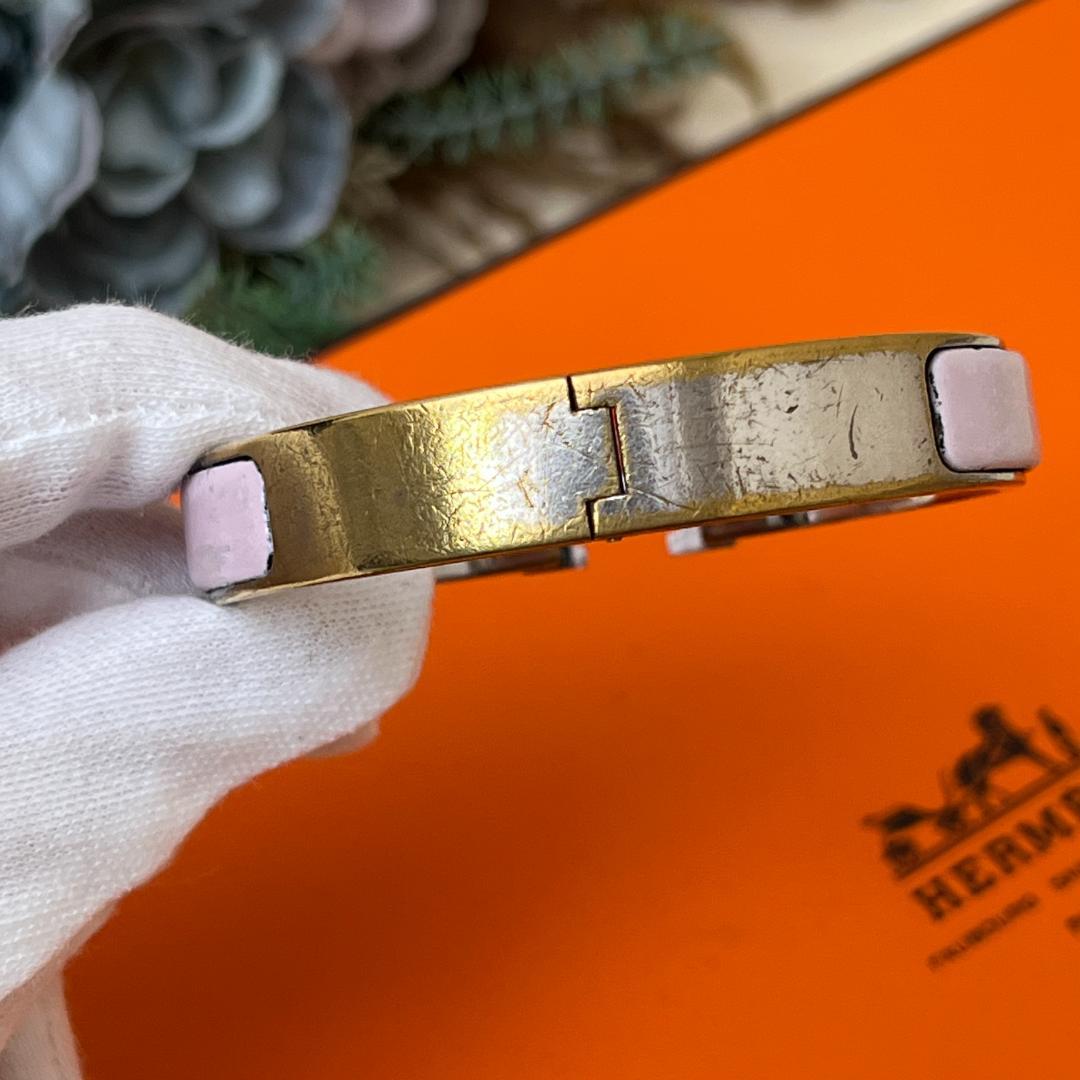 HERMES エルメス クリックH ピンク シルバー PM バングル