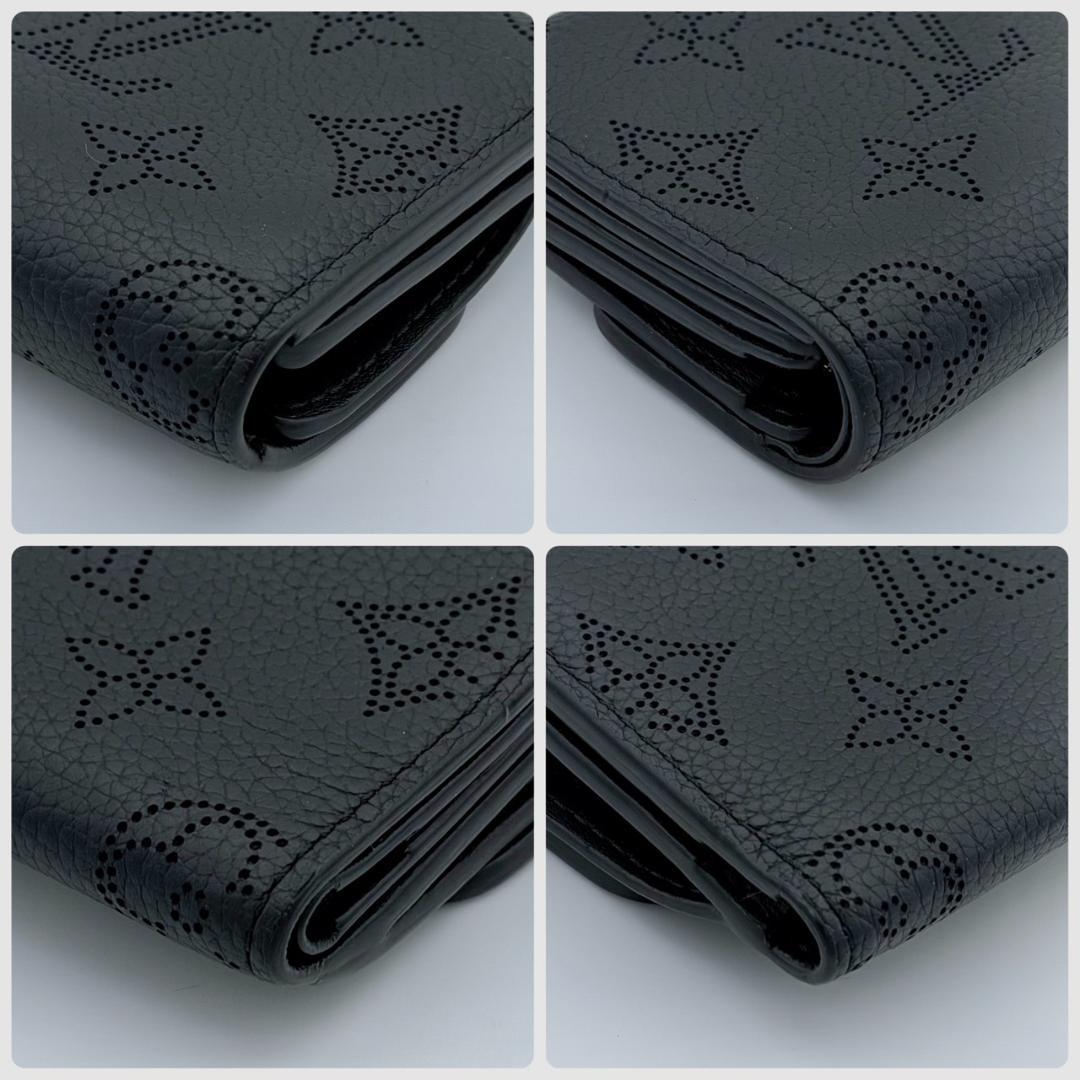 ルイヴィトン マヒナ ポルトフォイユ イリス XS 三つ折り財布 ブラック