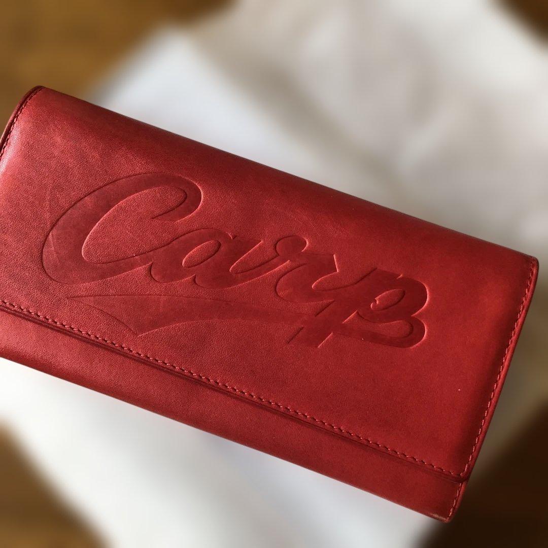 レア　Carp ロゴ ミズノグラブ牛革　長財布
