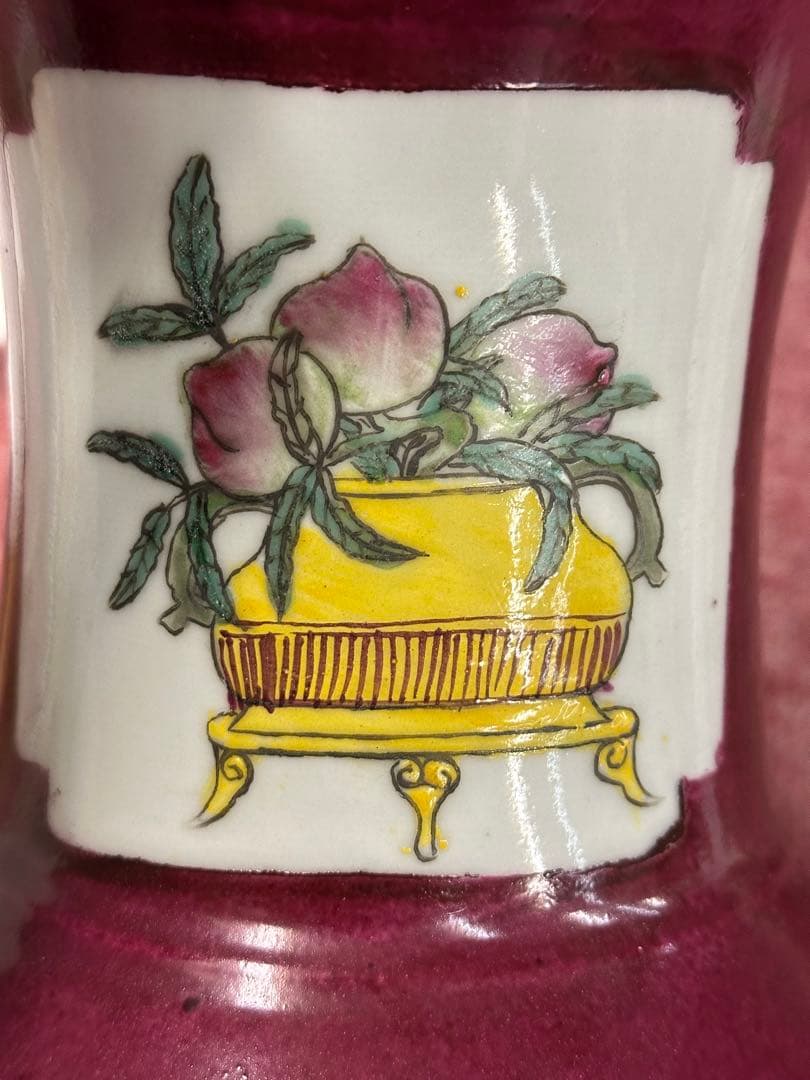 田中 野夫樣专用 色絵人物花瓶 大清雍正年製 清時代 中國古美術 高 43cm