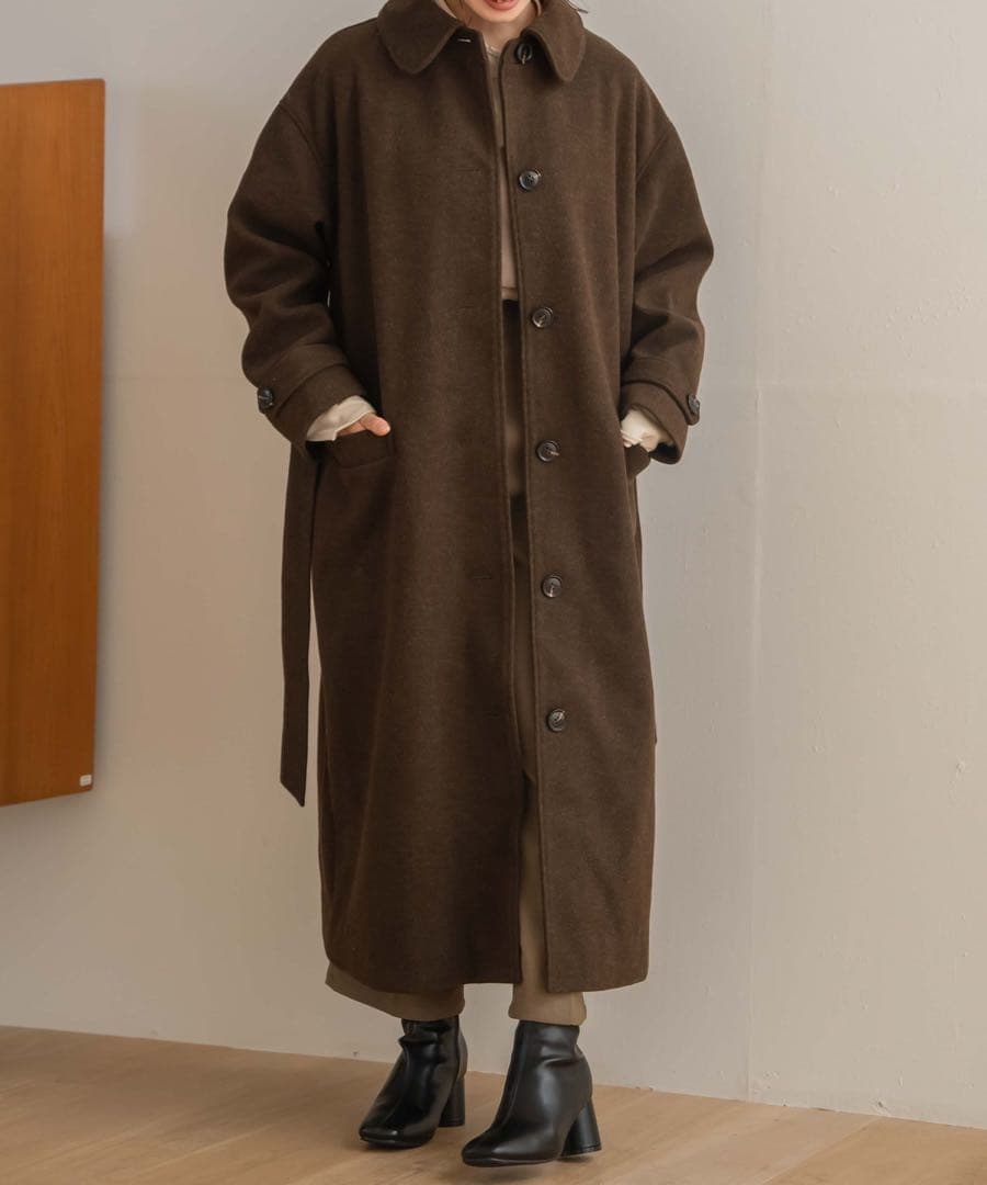 yourmle ダークブラウン ロングコート