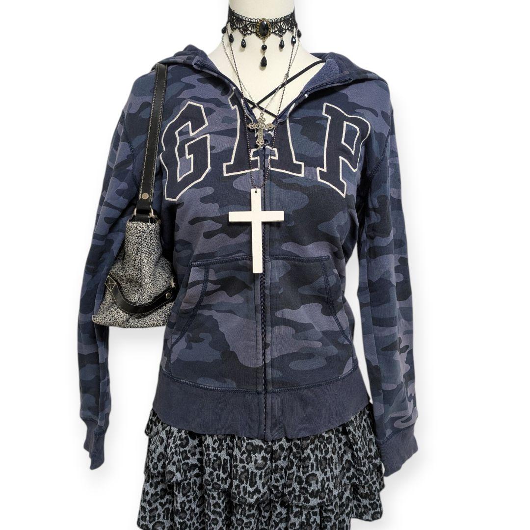 ギャップ　GAP 迷彩　ビッグロゴ　パーカー y2k 平成