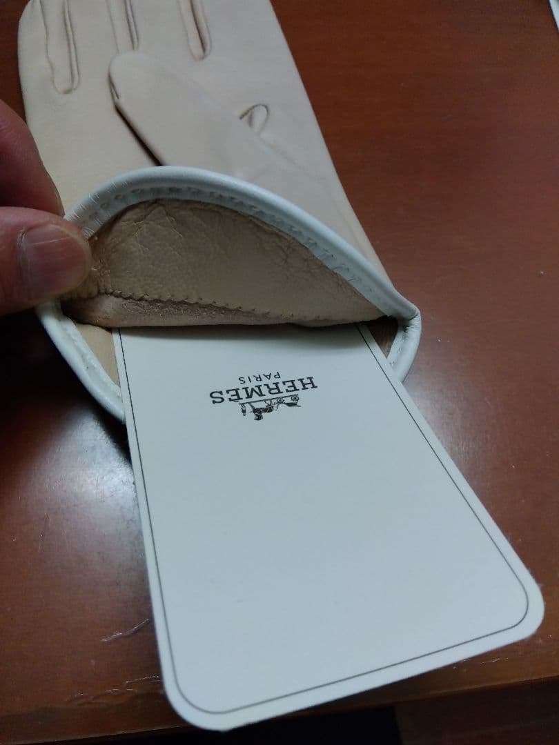 【最終値下げ】エルメス Hロゴ ラムスキン レザーグローブ ライトピンク