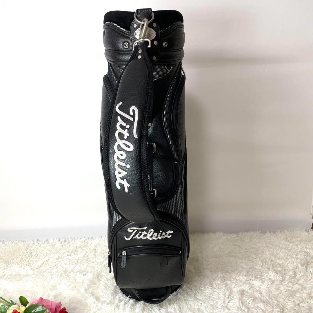 限定モデル✨タイトリスト キャディバッグ 黒ブラック レザー カート型 大型