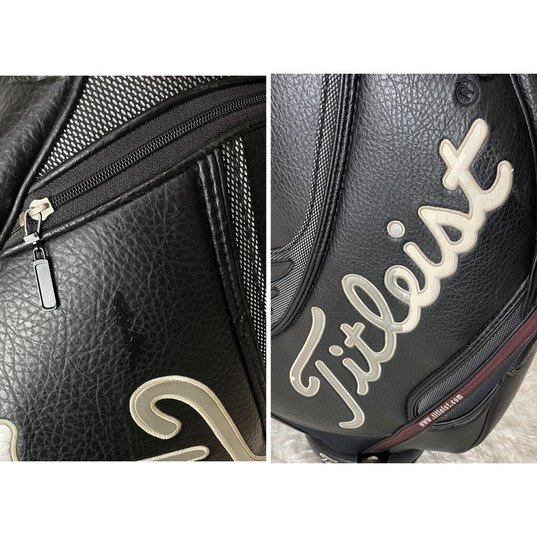 限定モデル✨タイトリスト キャディバッグ 黒ブラック レザー カート型 大型