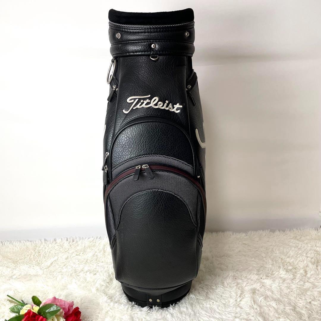 限定モデル✨タイトリスト キャディバッグ 黒ブラック レザー カート型 大型