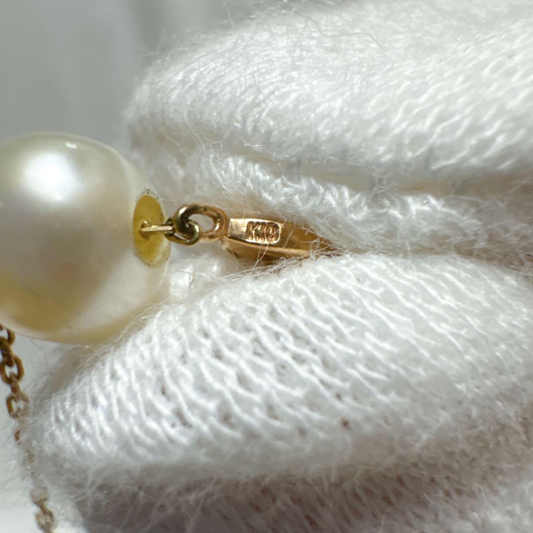 【レア】agete アガット ピアス パール リーフ k10 ゴールド 箱付き