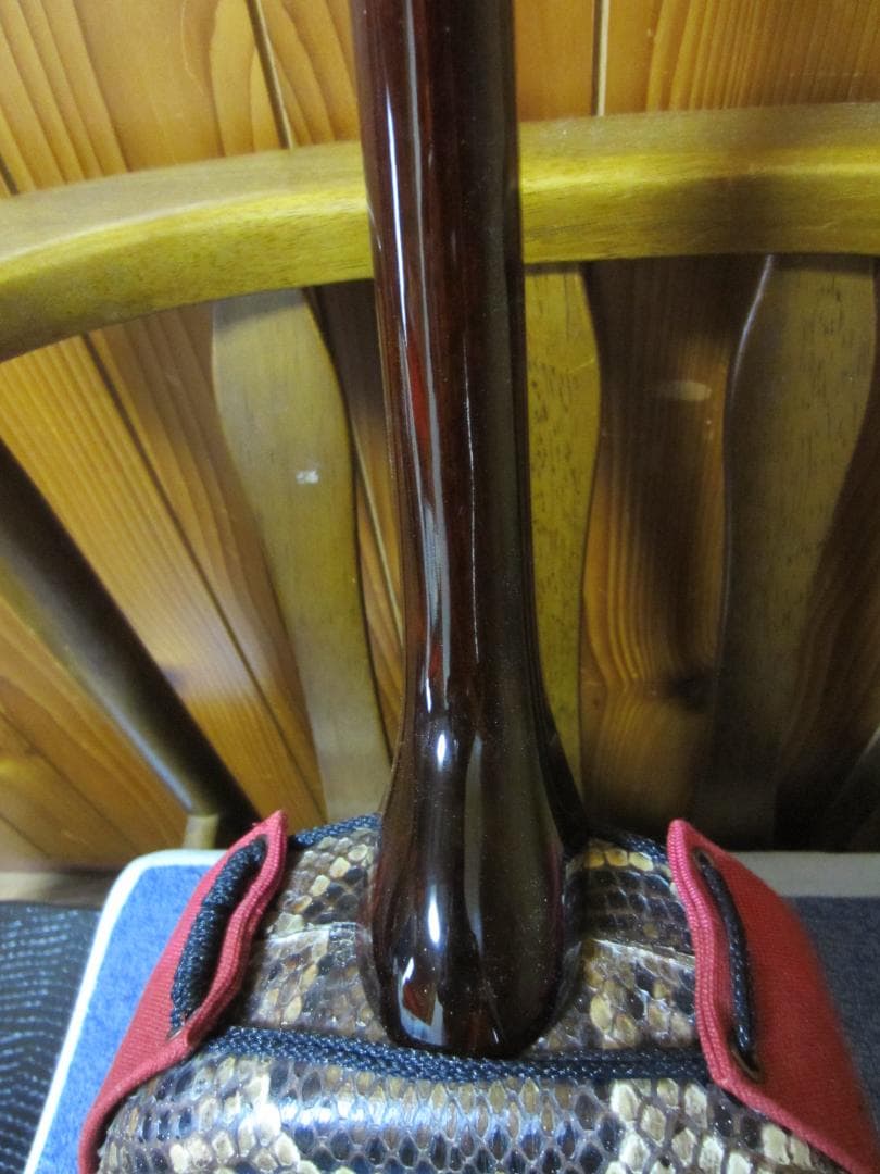 三線工房ひかり沖縄三線 蛇皮強化二重張り ハードケース付き 中古整備品 9