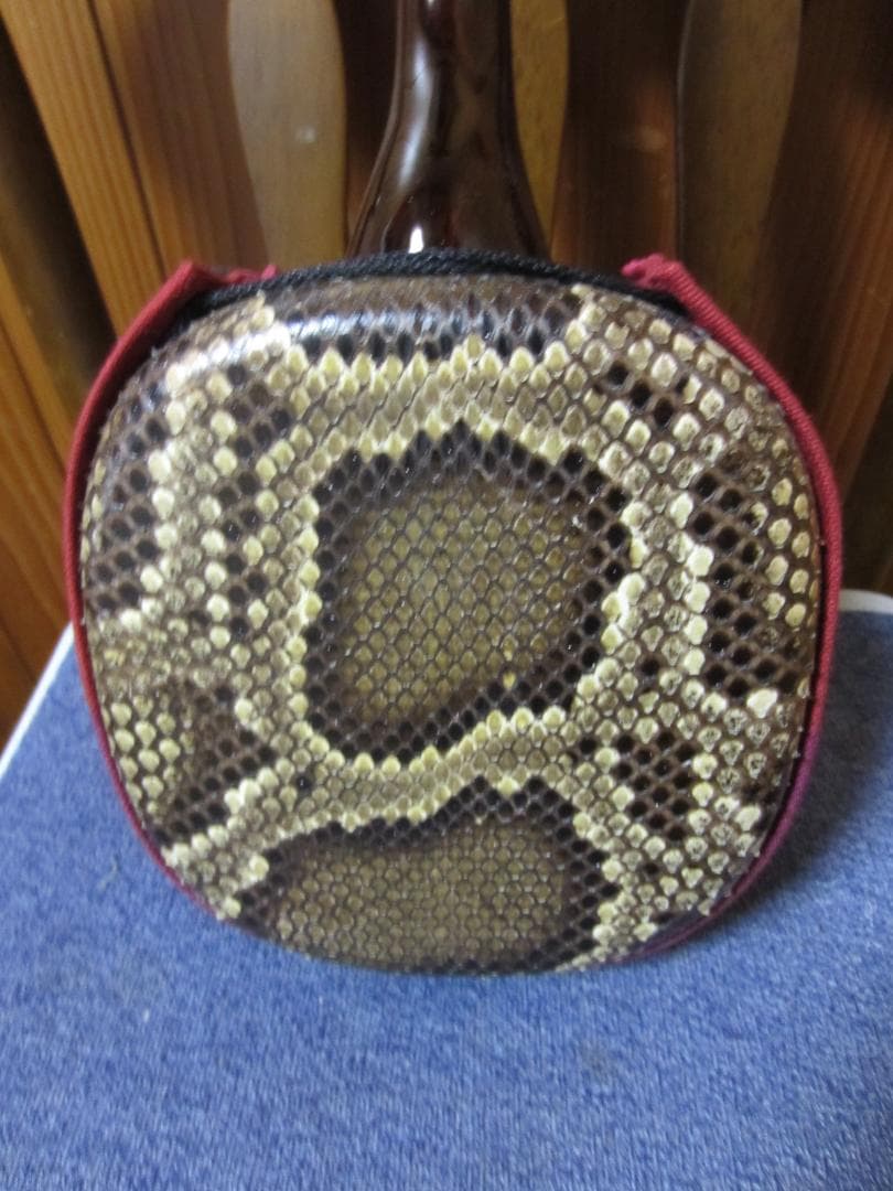 三線工房ひかり沖縄三線 蛇皮強化二重張り ハードケース付き 中古整備品 9