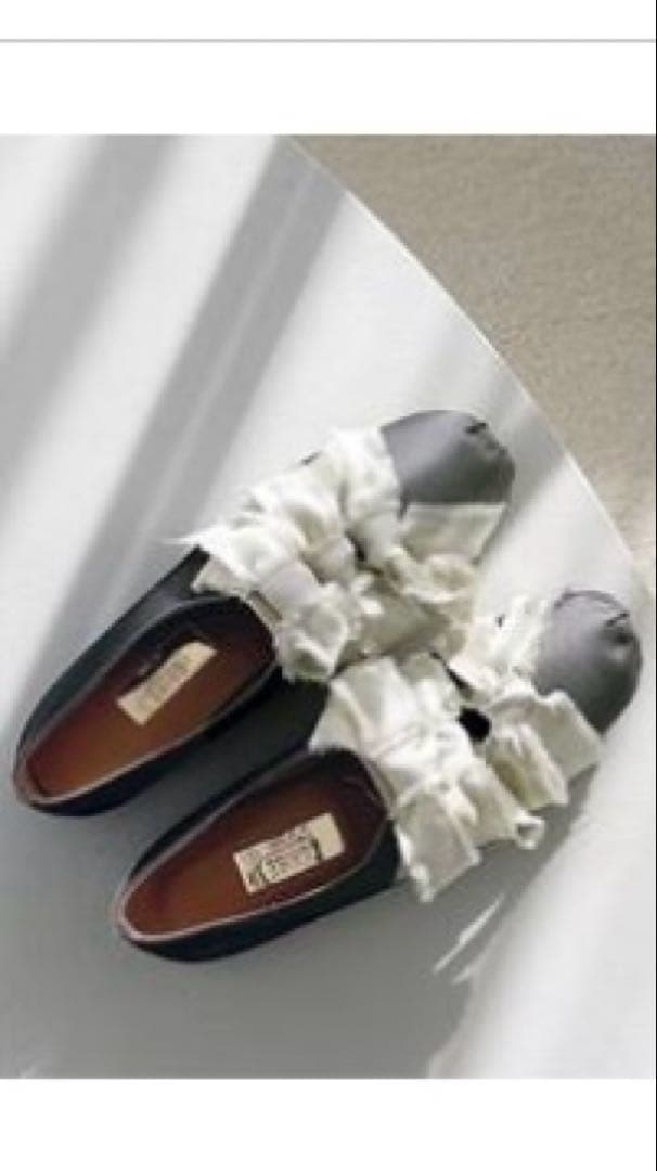 【新品】GRISE サテンリボンバレリーナ 23.5 グレー