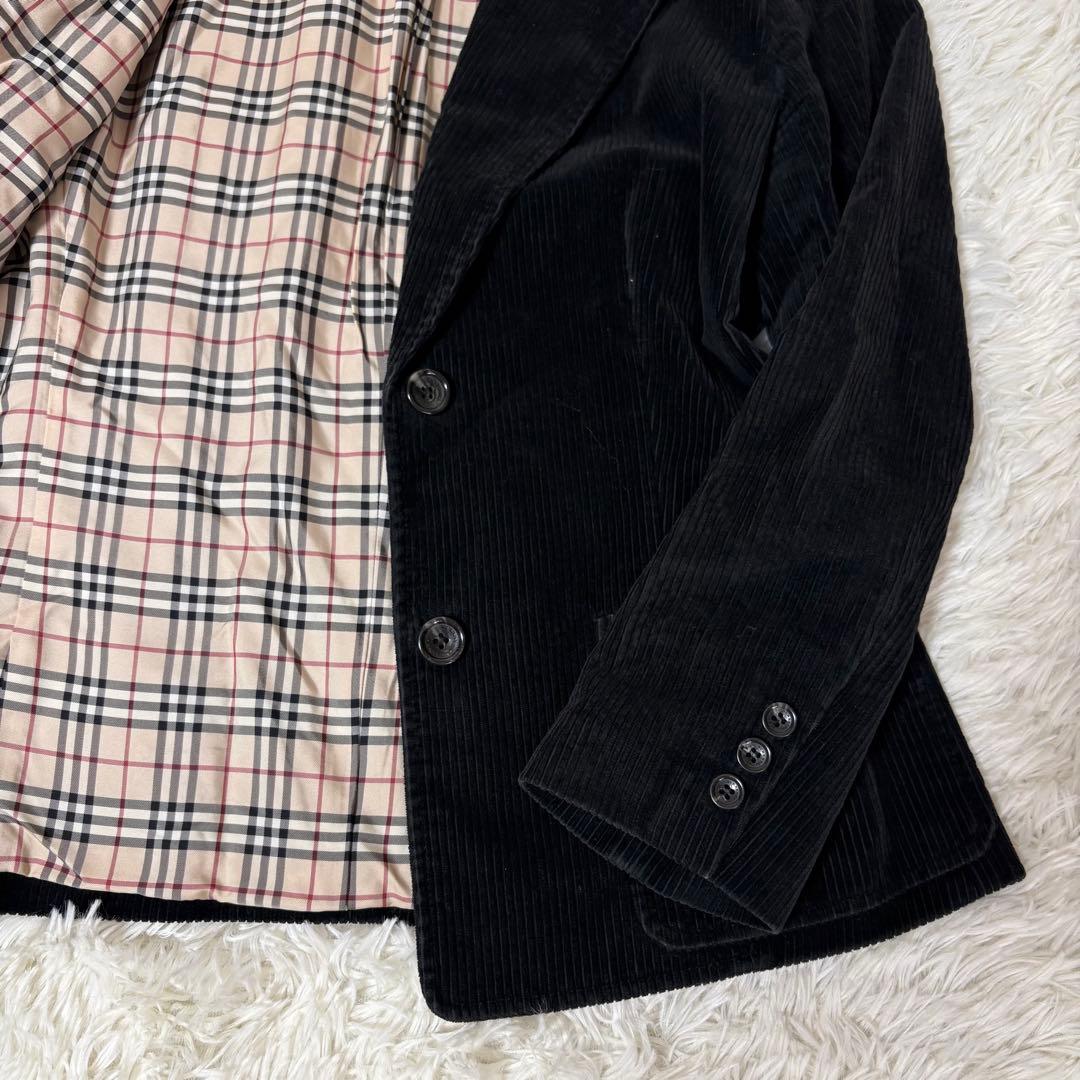 バーバリーロンドン コーデュロイ ジャケット ノバチェック 黒 大きいサイズ