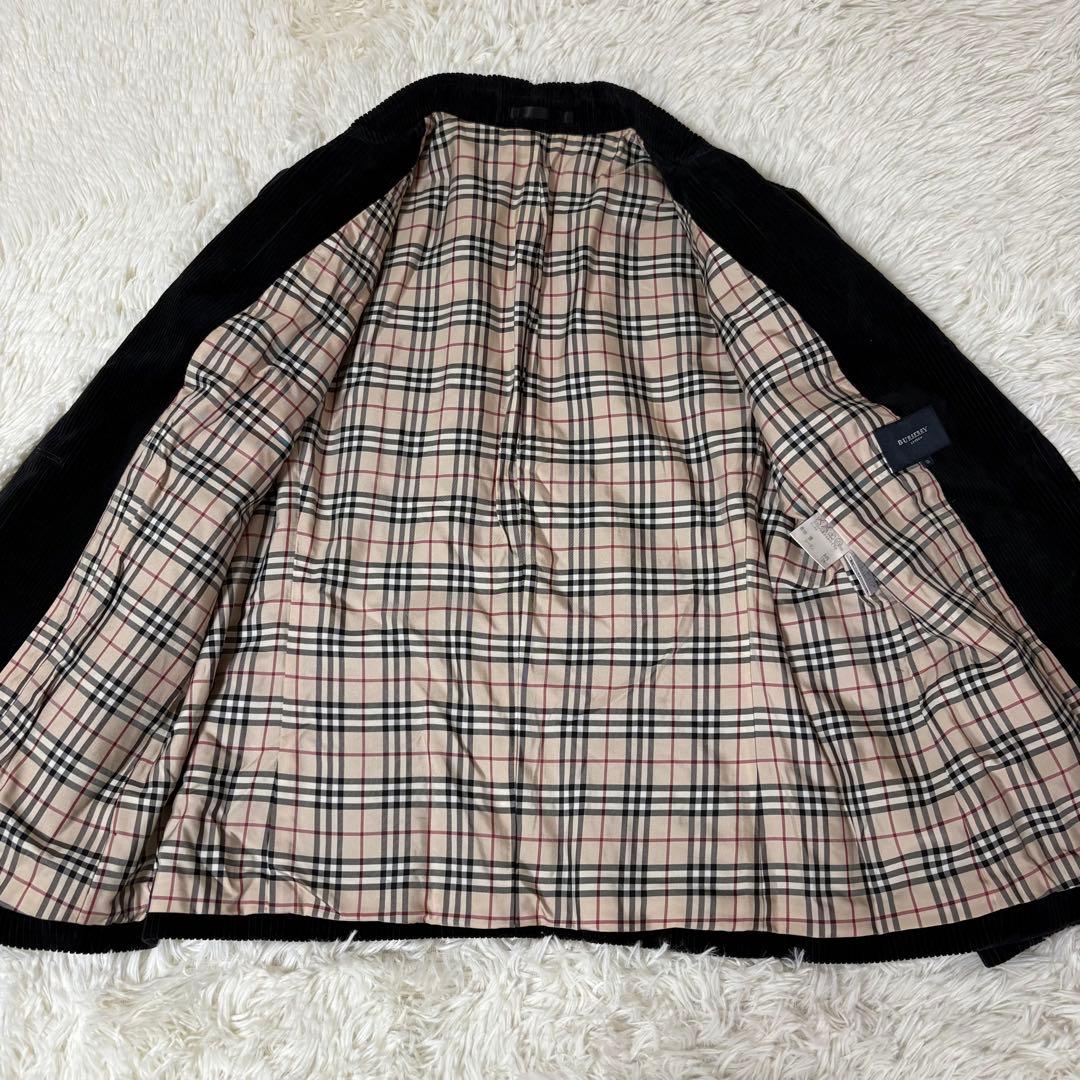 バーバリーロンドン コーデュロイ ジャケット ノバチェック 黒 大きいサイズ