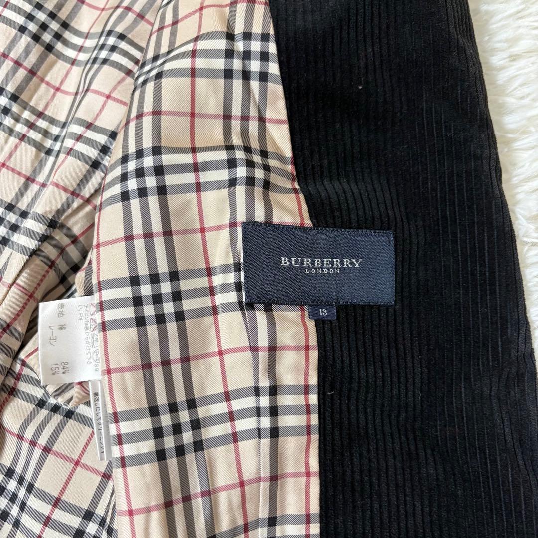 バーバリーロンドン コーデュロイ ジャケット ノバチェック 黒 大きいサイズ