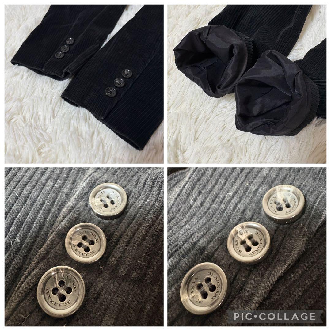 バーバリーロンドン コーデュロイ ジャケット ノバチェック 黒 大きいサイズ