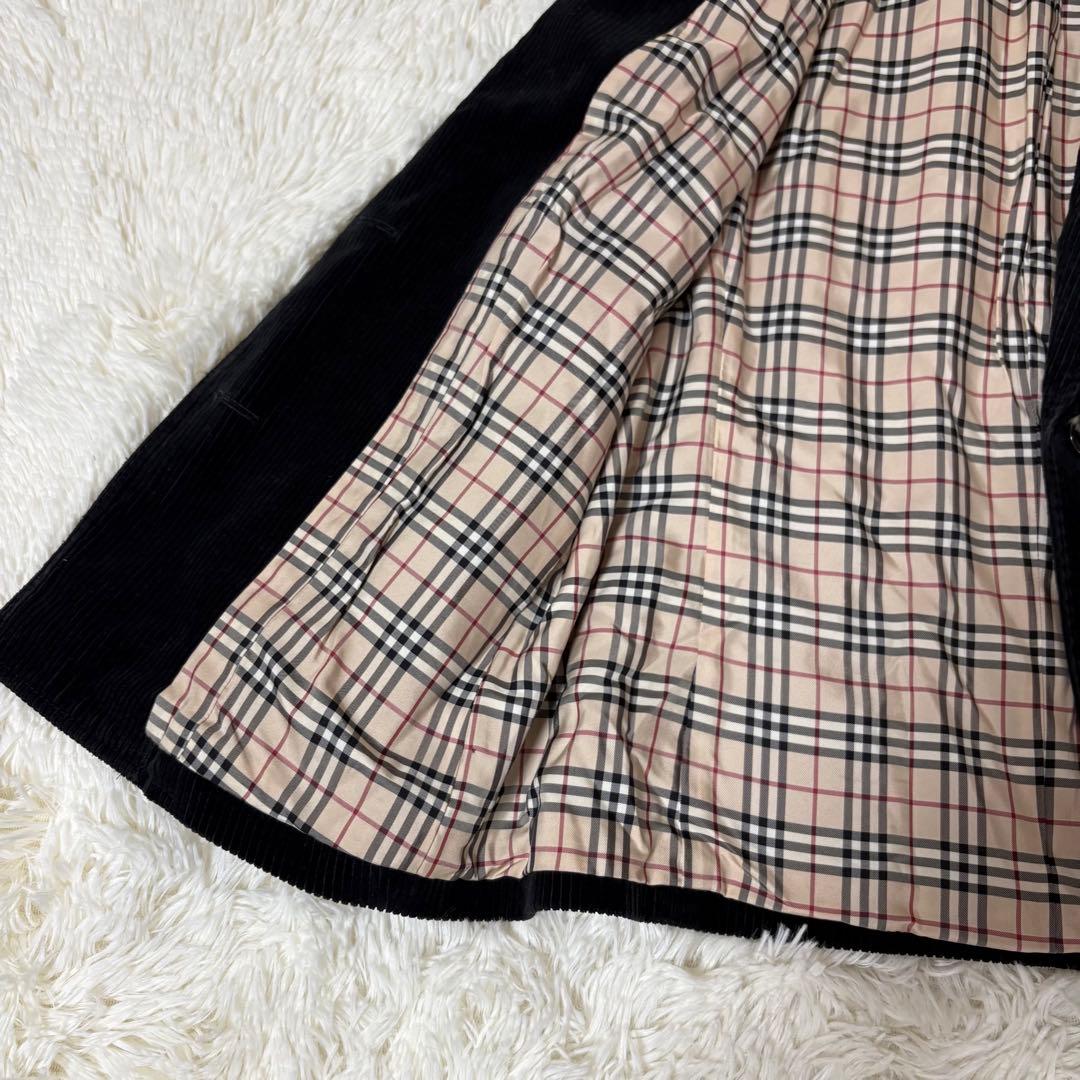 バーバリーロンドン コーデュロイ ジャケット ノバチェック 黒 大きいサイズ